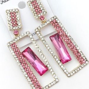 Cherryl’s Jewelry - Pink Crystal Chandelier Event Earrings Cherryl’s Jewelry - Pink Crystal Chandelier Event Earrings